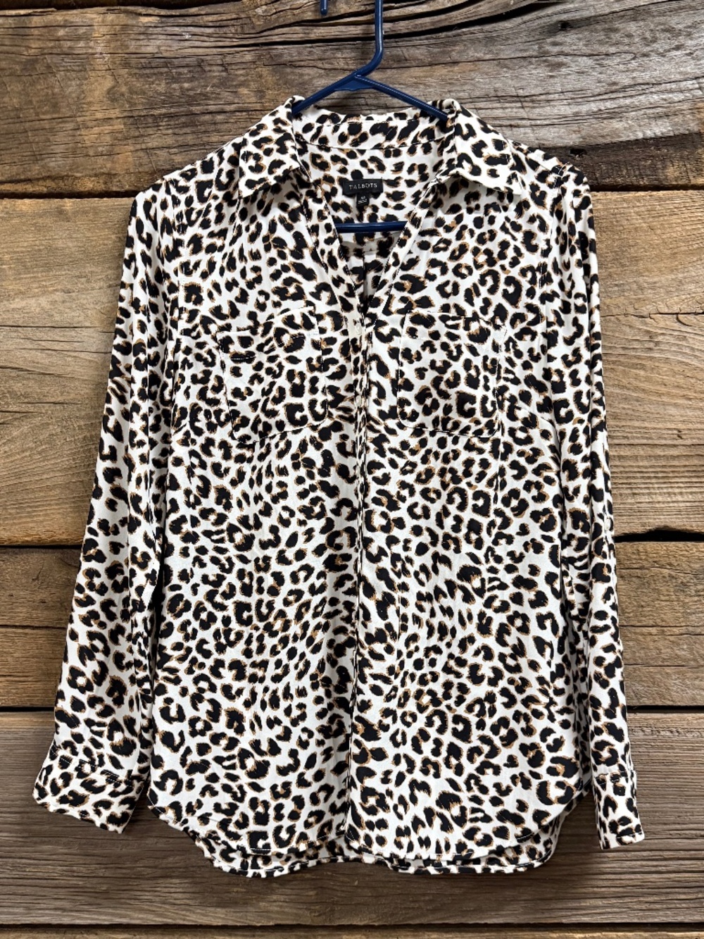 Talbots Animal Print l/s blouse, XS
